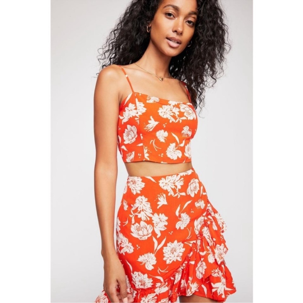 Free People I’ve Got a Feeling Floral Crop Top + Skirt Set